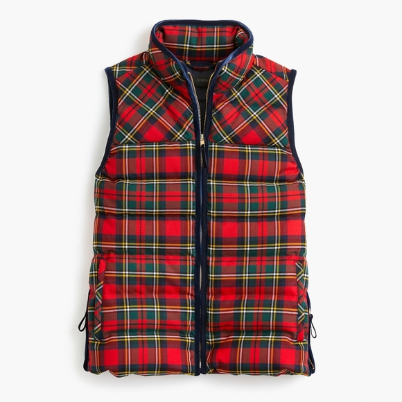 J. Crew Tartan Mountain Puffer Vest .Never worn - Picture 1 of 15